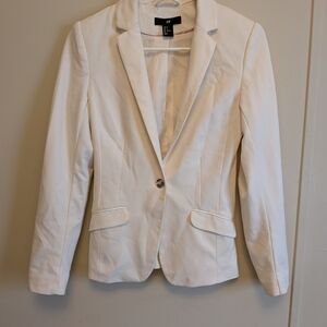 H&M Women's Off White Blazer Jacket Size 2